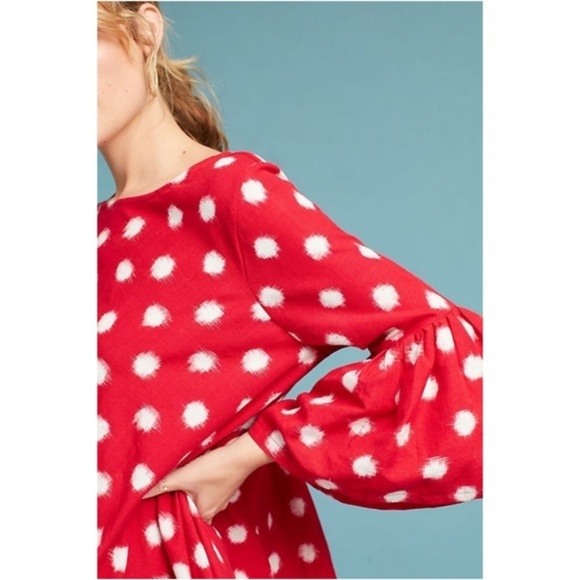 Anthropologie Spotted Bell-Sleeve Swing Dress - Picture 2 of 6